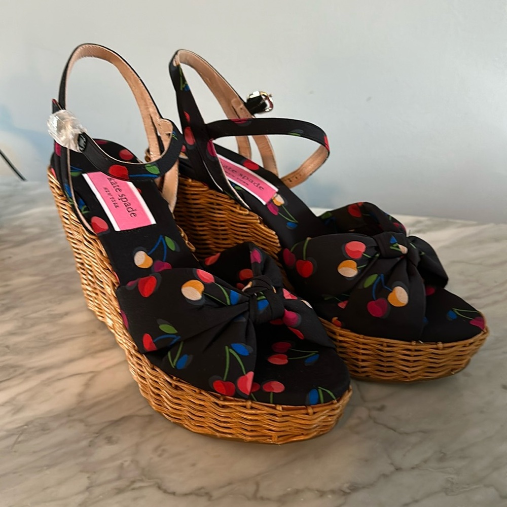 Kate Spade Cherry Wedges Size 10B